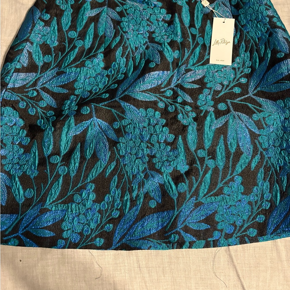 Lilly Pulitzer Blue and Green Floral Mini Skirt